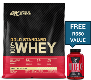 Gold Standard 100% Whey 4.5 kg + Free BSN Nitrix 180