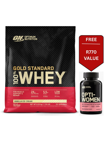Gold Standard 100% Whey 4.5 kg + Free Opti-Women 120